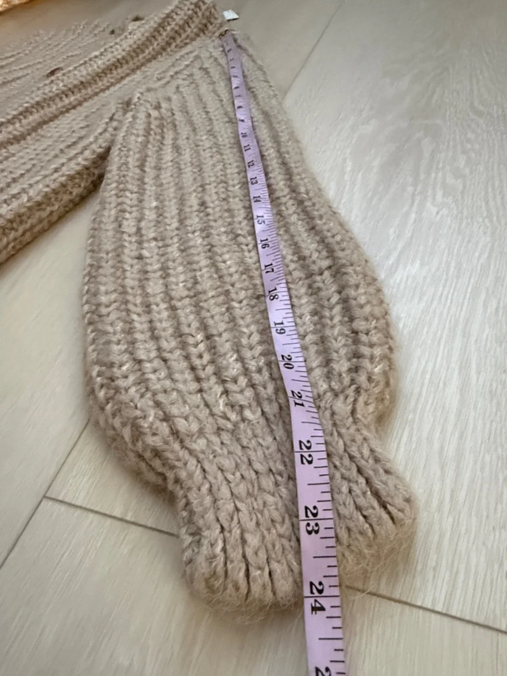 Zara Chunky Taupe Knit Cardigan - Picture 7 of 9